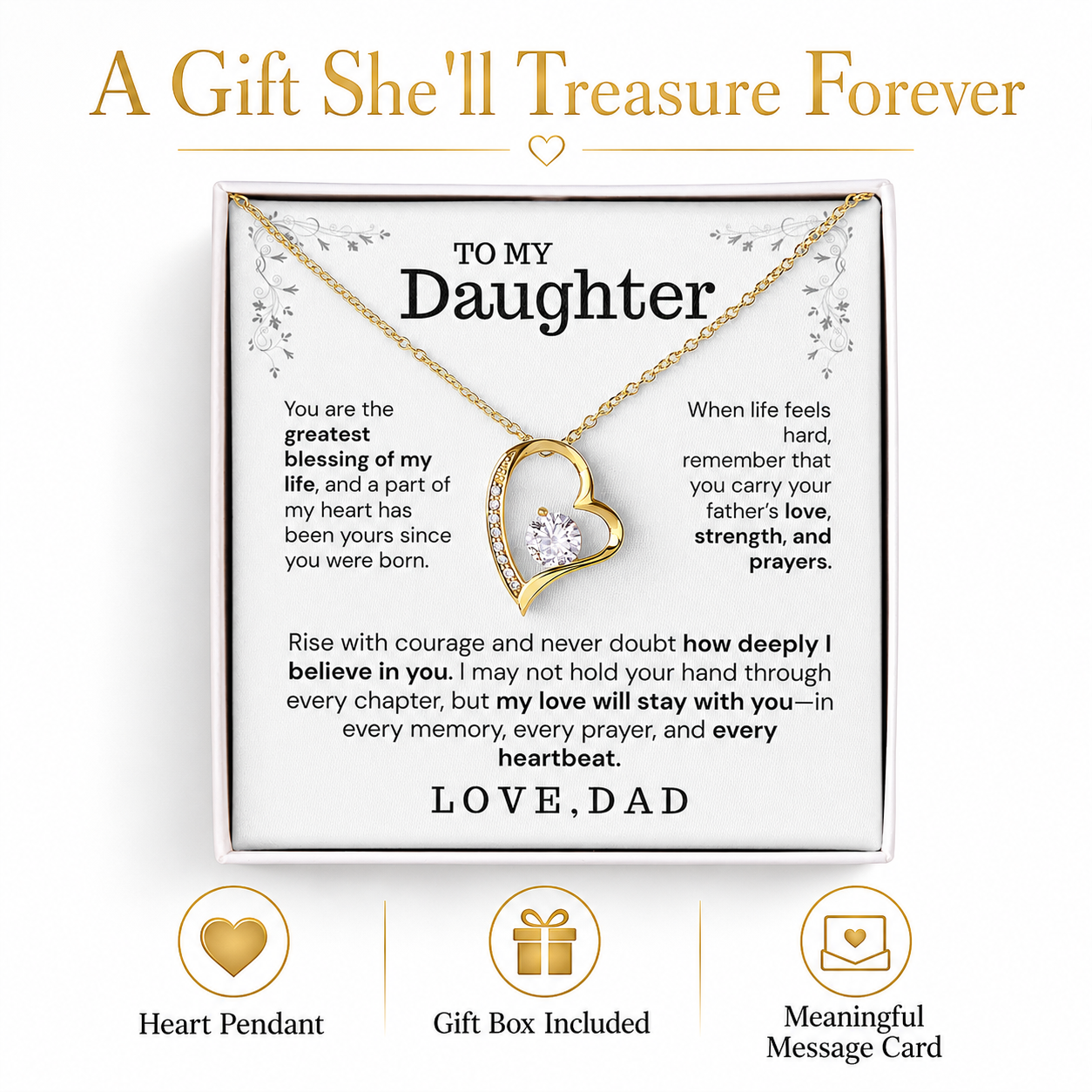 To My Daughter – Love You Forever Necklace