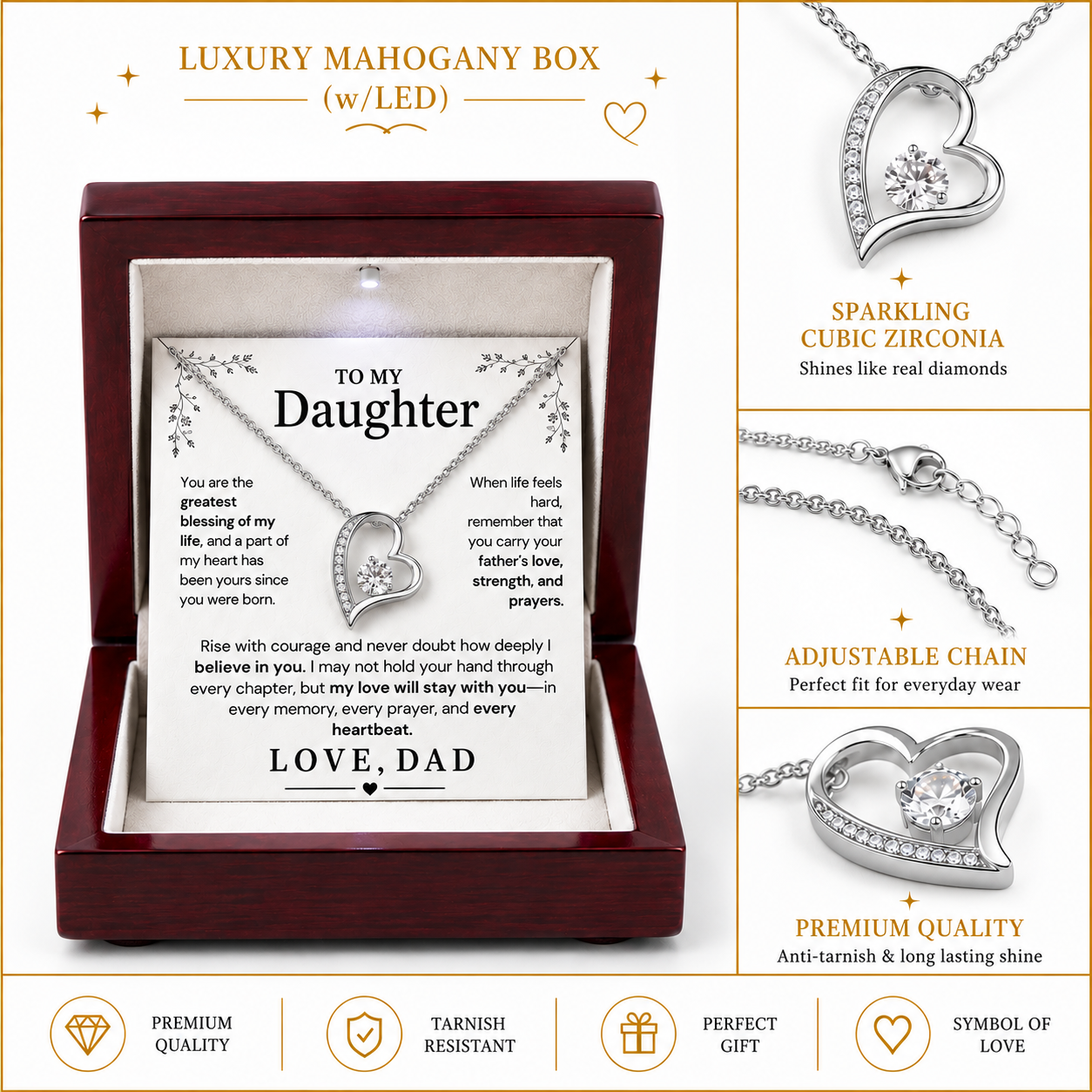 To My Daughter – Love You Forever Necklace
