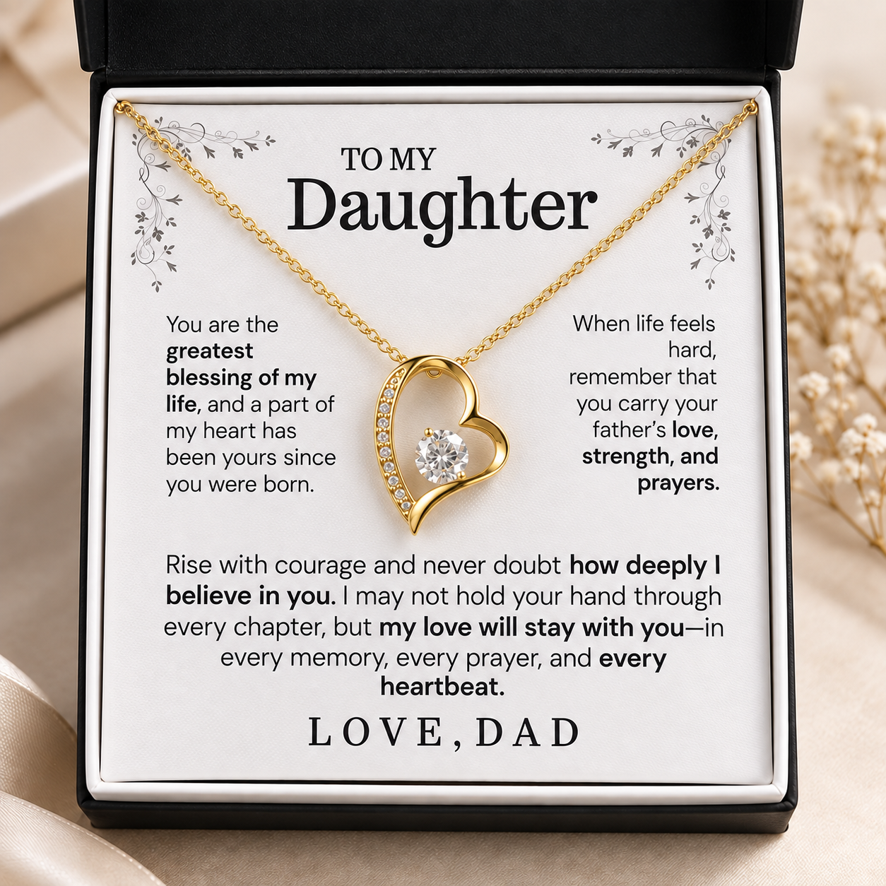 To My Daughter – Greatest Blessing Of My Life Necklace