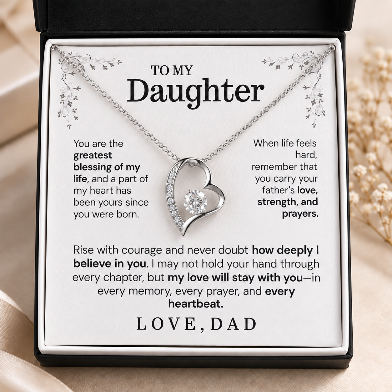 To My Daughter – Greatest Blessing Of My Life Necklace