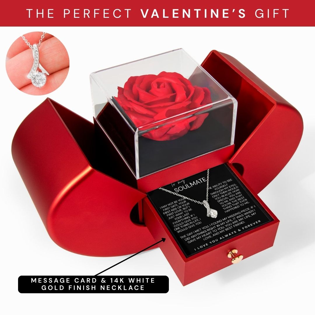 Everlasting Rose Heart Box – Symbol of Infinite Love – For Soulmate