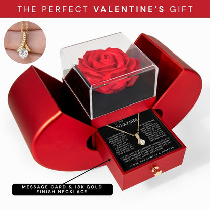 Everlasting Rose Heart Box – Symbol of Infinite Love – For Soulmate